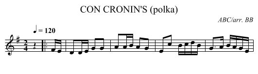 CON CRONIN'S (polka) - staff notation
