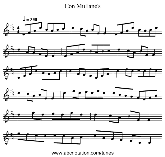 Con Mullane's - staff notation