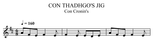 CON THADHGO'S JIG - staff notation