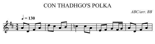 CON THADHGO'S POLKA - staff notation