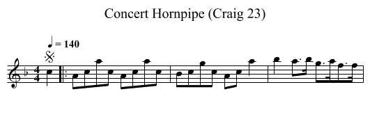 Concert Hornpipe (Craig 23) - staff notation