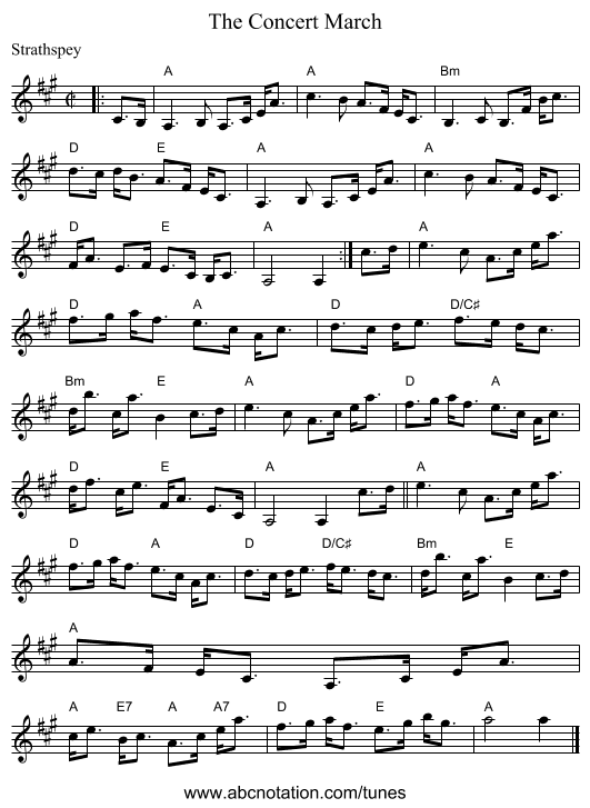 Concert March, The - staff notation