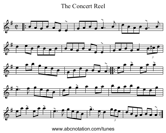 Concert Reel, The - staff notation