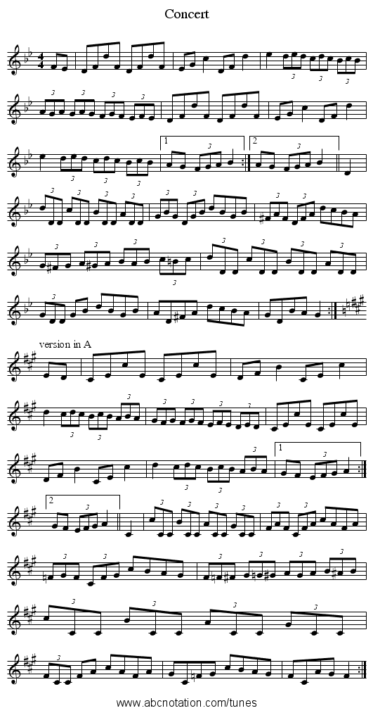 Concert - staff notation