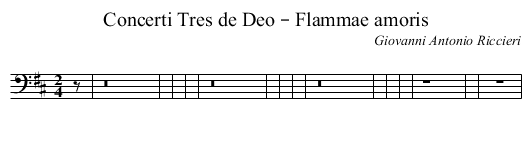 Concerti Tres de Deo – Flammae amoris - staff notation