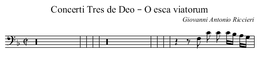 Concerti Tres de Deo – O esca viatorum - staff notation