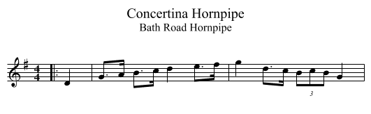 Concertina Hornpipe - staff notation