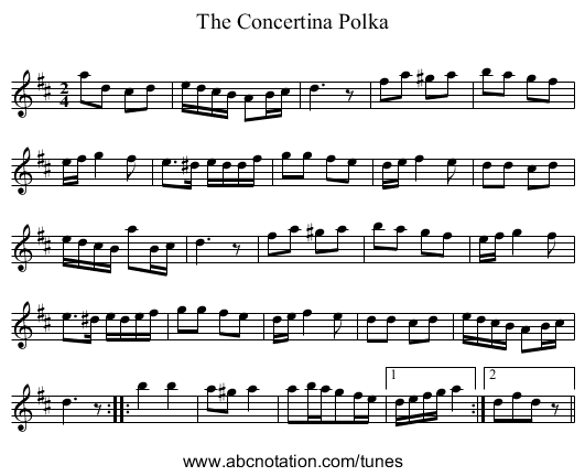 Concertina Polka, The - staff notation