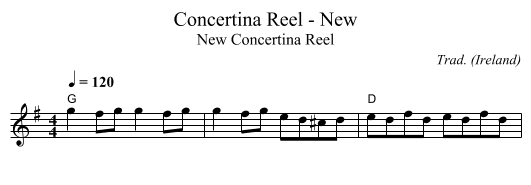 Concertina Reel - New - staff notation
