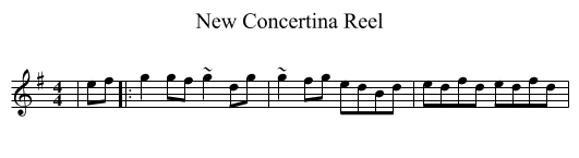 Concertina Reel, New - staff notation