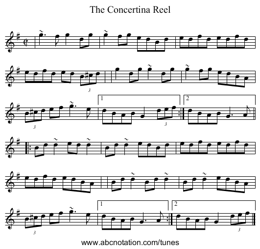 Concertina Reel, The - staff notation