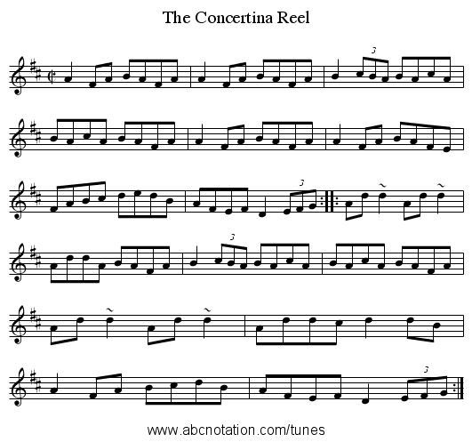 Concertina Reel, The - staff notation