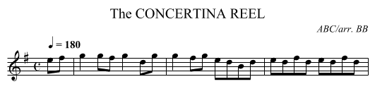 CONCERTINA REEL, The - staff notation