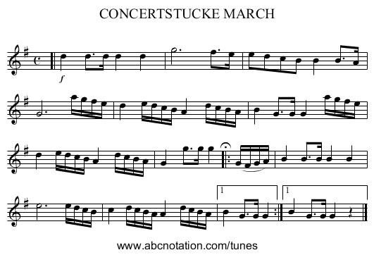 CONCERTSTUCKE MARCH - staff notation