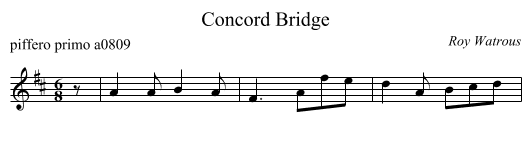 Concord Bridge - staff notation