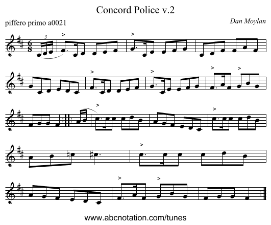 Concord Police v.2 - staff notation