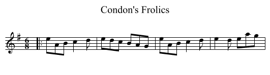 Condon's Frolics - staff notation