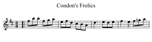Condon's Frolics - staff notation