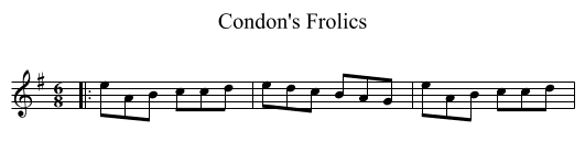 Condon's Frolics - staff notation