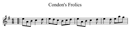 Condon's Frolics - staff notation