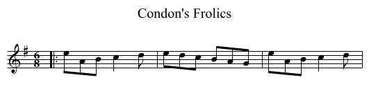 Condon's Frolics - staff notation
