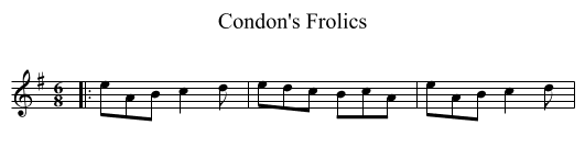 Condon's Frolics - staff notation