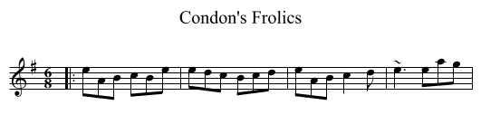 Condon's Frolics - staff notation