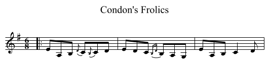 Condon's Frolics - staff notation