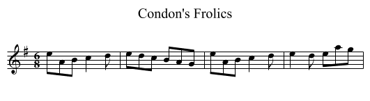 Condon's Frolics - staff notation