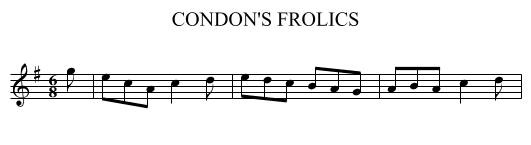 CONDON'S FROLICS - staff notation