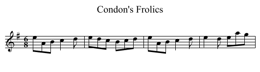 Condon's Frolics - staff notation