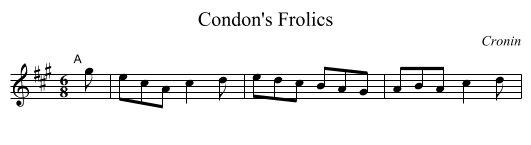 Condon's Frolics - staff notation