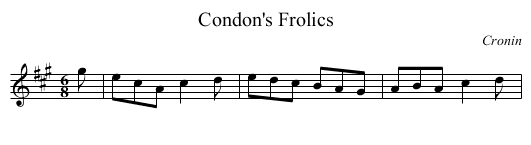 Condon's Frolics - staff notation
