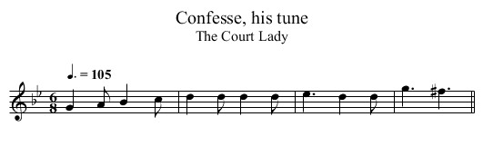 Confesse, his tune - staff notation