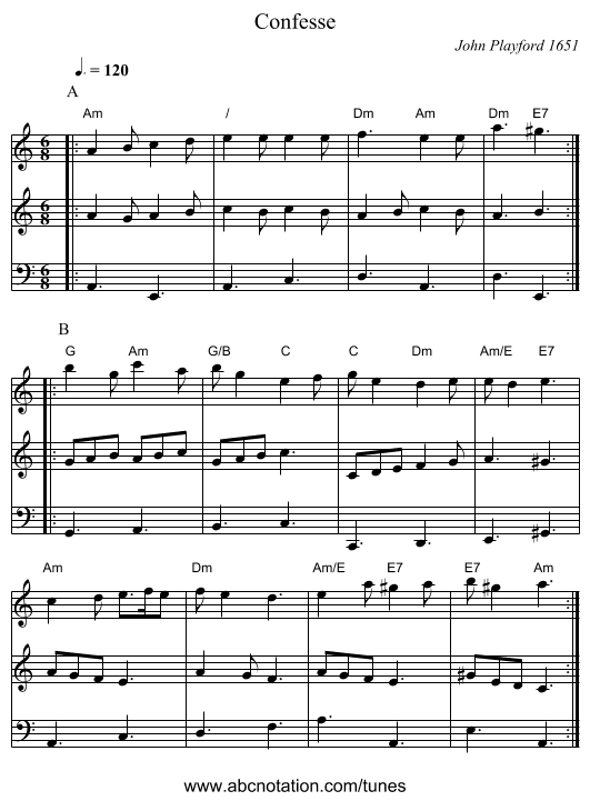 Confesse - staff notation