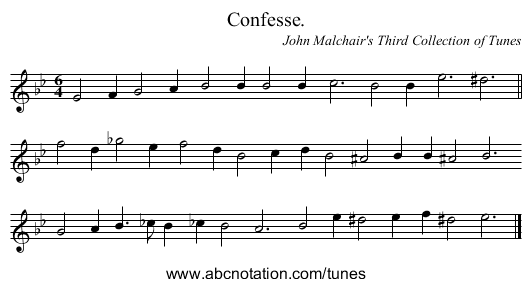 Confesse. - staff notation