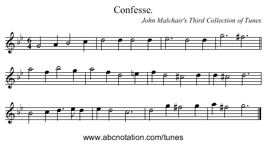 Confesse. - staff notation