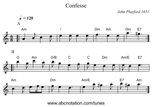 Confesse - staff notation