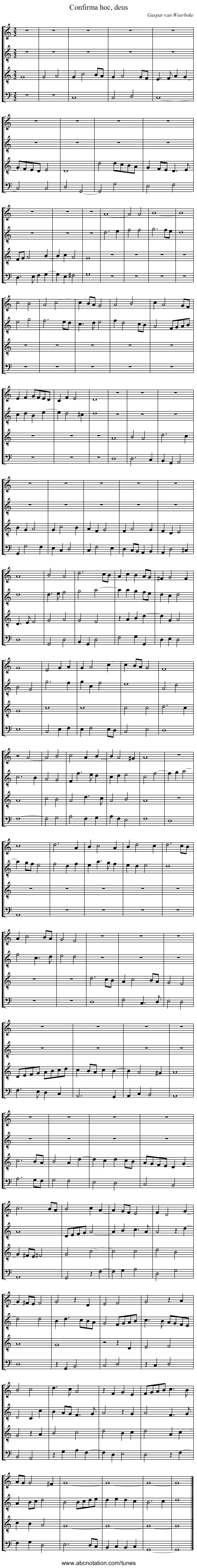 Confirma hoc, deus - staff notation