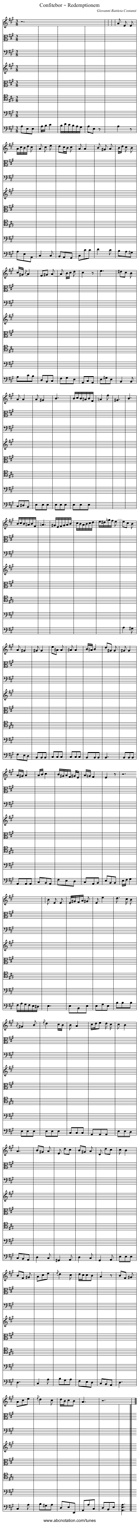 Confitebor – Redemptionem - staff notation