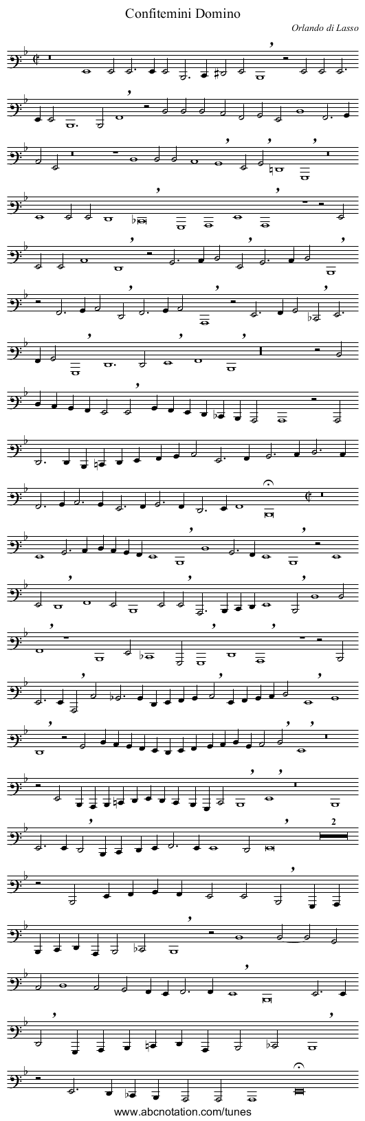 Confitemini Domino - staff notation