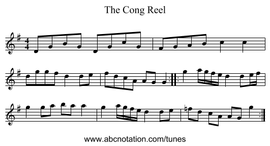 Cong Reel, The - staff notation