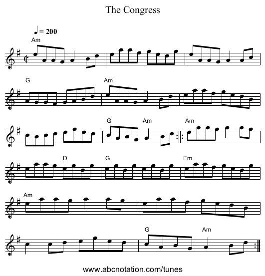 Congress, The - staff notation