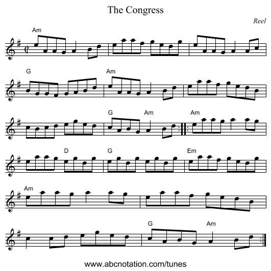 Congress, The - staff notation