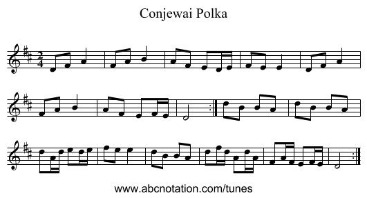 Conjewai Polka - staff notation