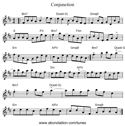 Conjunction - staff notation