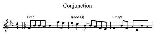 Conjunction - staff notation