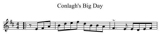 Conlagh's Big Day - staff notation