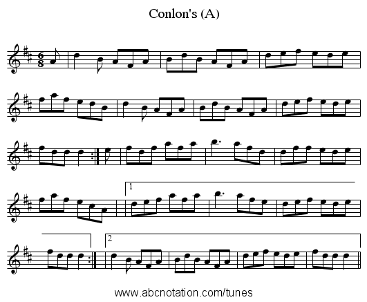 Conlon's (A) - staff notation