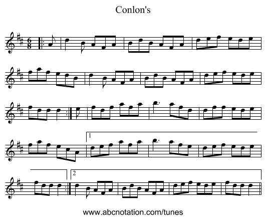Conlon's - staff notation